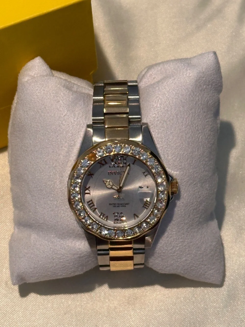 Invicta Angel 28481 Two Tone Crystal Watch Box Extra Links